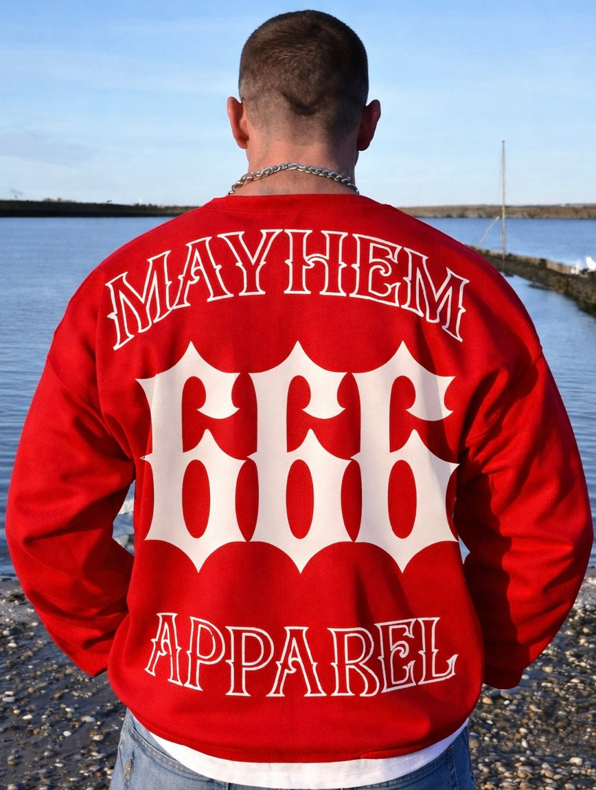 MAYHEM APPAREL 666 RED SWEATER