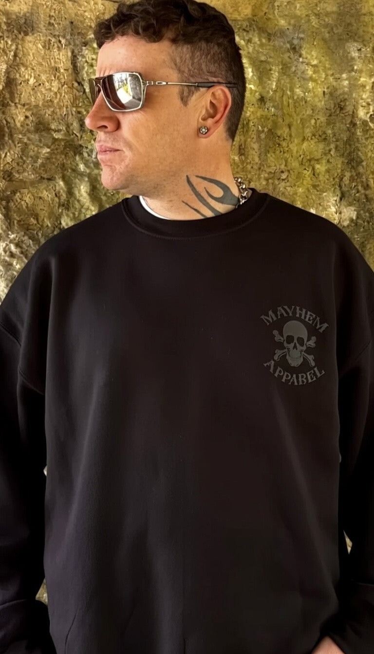 MAYHEM APPAREL 666 BLACK ON BLACK SWEATER